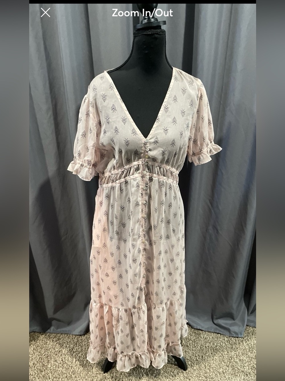 Lost in a wander semi sheer midi dress size large